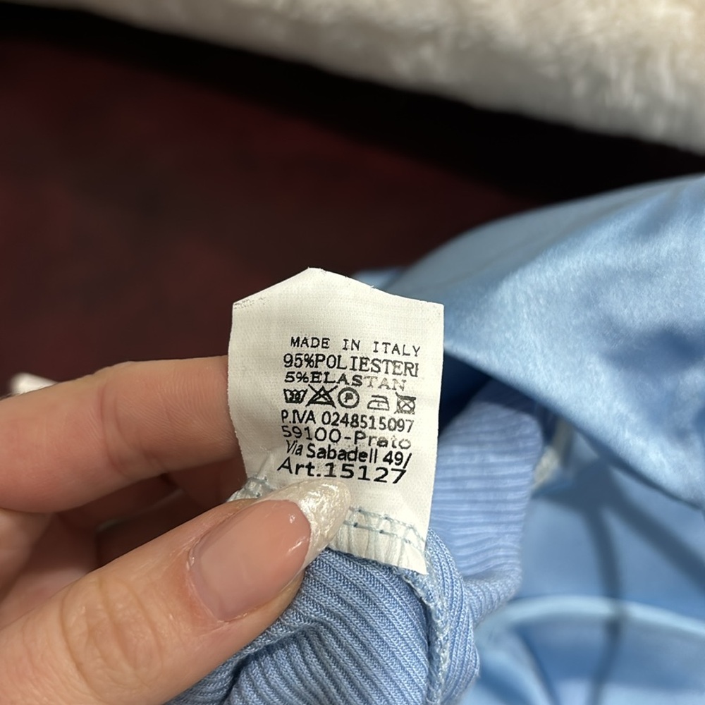 Blue ribbed/satin bodysuit new with tags - Picture 5 of 5